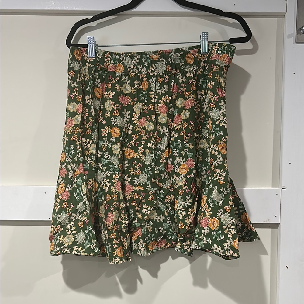 Loft Floral Green Skirt